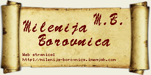Milenija Borovnica vizit kartica